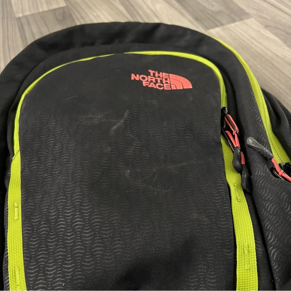 The North Face Vault Black Lime Green Backpack School Bag